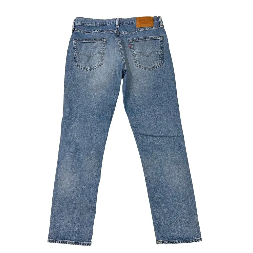 Levis 511 Premium Jeans Mens 34x30 Blue Slim Fit Tapered Leg Distressed Stretch